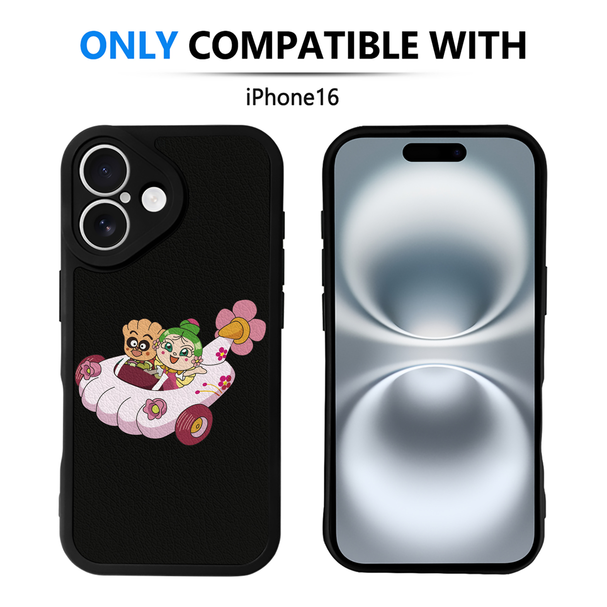 （画像用） アンパンマン Anpanman 【iPhone 16シリーズ対応】シリコンスマホケース（レザー調） 材質：シリコン